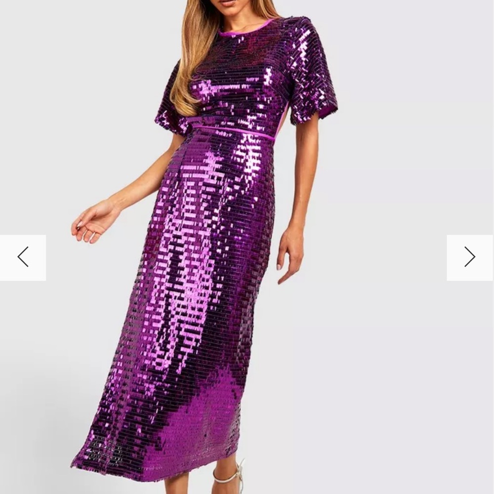 Boohoo backless sequin dress